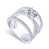 Gabriel & Co. 14k White Gold Nova Free Form Engagement Ring photo 3