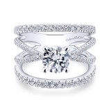 Gabriel & Co. 14k White Gold Nova Free Form Engagement Ring photo