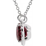 14K White Rhodolite Garnet & .05 CTW Diamond 16.5 Necklace photo 2