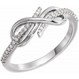 14K White 1/10 CTW Diamond Infinity-Inspired Ring photo