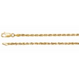 14K Yellow 2.5 mm Diamond Cut Rope 7 Chain photo