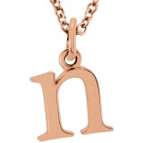14K Rose Lowercase Initial n 16 Necklace photo