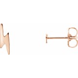 14K Rose Lightning Bolt Earrings photo