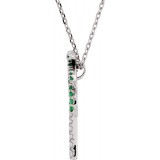 14K White Tsavorite Garnet & .08 CTW Diamond 16 Necklace photo 2