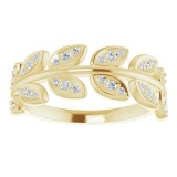 14K Yellow 1/4 CTW Diamond Leaf Ring photo 3