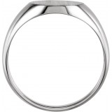 10K White 14x12 mm Oval Signet Ring photo 2