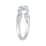 Shah Luxury Round Diamond Engagement Ring In 14K White Gold with Split Shank (Semi-Mount) photo 3