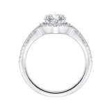 Shah Luxury Round Diamond Engagement Ring In 14K White Gold with Split Shank (Semi-Mount) photo 4