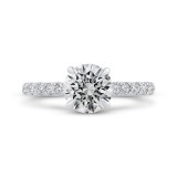 Shah Luxury 14K White Gold Diamond Engagement Ring (Semi-Mount) photo