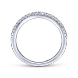 Gabriel & Co. 14k White Gold Contemporary Curved Wedding Band photo 2