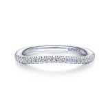 Gabriel & Co. 14k White Gold Contemporary Curved Wedding Band photo