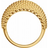14K Yellow Beaded Dome Ring photo 2