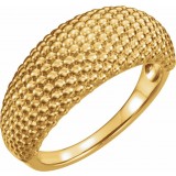 14K Yellow Beaded Dome Ring photo