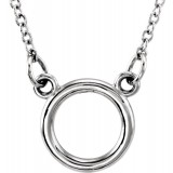 14K White Tiny Poshu00ae Circle 16-18 Necklace photo