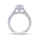 Gabriel & Co. 14k White Gold Victorian Straight Engagement Ring photo 2