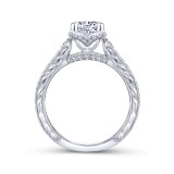 Gabriel & Co. 14k White Gold Victorian Straight Engagement Ring photo 2