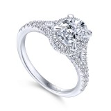 Gabriel & Co. 14k White Gold Entwined Halo Engagement Ring photo 3