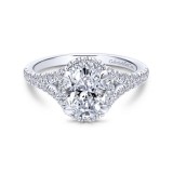 Gabriel & Co. 14k White Gold Entwined Halo Engagement Ring photo