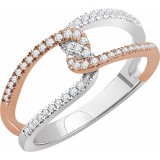 14K White & Rose 1/4 CTW Diamond Ring photo