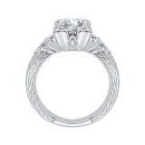 Shah Luxury Round Diamond Vintage Engagement Ring In 14K White Gold (Semi-Mount) photo 4