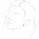 14K White Peridot Floral-Inspired J-Hoop Earrings photo 3