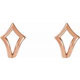 14K Rose Geometric J-Hoop Earrings photo 2