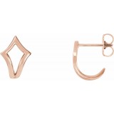 14K Rose Geometric J-Hoop Earrings photo