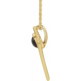 14K Yellow Onyx Cabochon Pyramid 16-18 Necklace photo 2