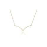 14K Yellow Gold Curved Edge V Necklace photo