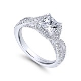 Gabriel & Co. 14k White Gold Entwined Criss Cross Engagement Ring photo 3