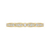 Shah Luxury 14K Yellow Gold Round Diamond Vintage Wedding Band photo