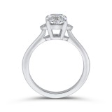 Shah Luxury Cushion Diamond 14K White Gold Classic Engagement Ring (Semi-Mount) photo 4