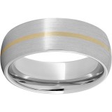 Serinium Domed Band with a 1mm 14K Yellow Gold Inlay photo
