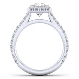 Gabriel & Co. 14k White Gold Contemporary Halo Engagement Ring photo 2