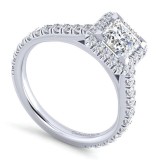 Gabriel & Co. 14k White Gold Contemporary Halo Engagement Ring photo 3