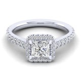 Gabriel & Co. 14k White Gold Contemporary Halo Engagement Ring photo