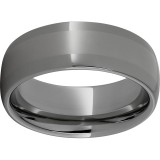 Rugged Tungsten  8mm Domed Polished Band with a 4mm Laser Satin Center photo