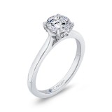 Shah Luxury 14K White Gold Round Diamond Classic Engagement Ring (Semi-Mount) photo 2
