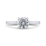 Shah Luxury 14K White Gold Round Diamond Classic Engagement Ring (Semi-Mount) photo