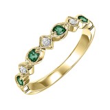 Gems One 10Kt Yellow Gold Diamond (1/20Ctw) & Emerald (1/6 Ctw) Ring photo