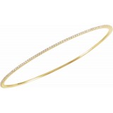 14K Yellow 1 CTW Diamond Stackable Bangle 8 Bracelet photo 2