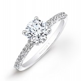 18k White Gold Prong Diamond Engagement Ring photo