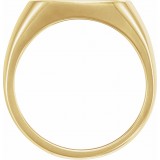 14K Yellow 16 mm Square Signet Ring photo 2