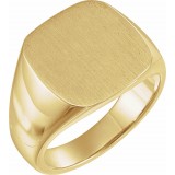 14K Yellow 16 mm Square Signet Ring photo