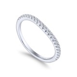 Gabriel & Co. 14k White Gold Contemporary Curved Wedding Band photo 3