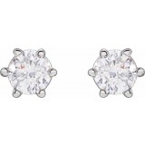 14K White 3.4 mm I2 1/3 CTW Diamond 6-Prong Wire Basket Earrings photo 2
