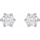 14K White 3.4 mm I2 1/3 CTW Diamond 6-Prong Wire Basket Earrings photo 2