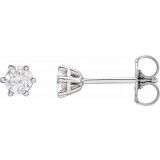 14K White 3.4 mm I2 1/3 CTW Diamond 6-Prong Wire Basket Earrings photo