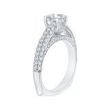 Shah Luxury 14K White Gold Princess Diamond Cathedral Style Engagement Ring (Semi-Mount) photo 3