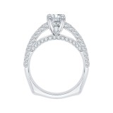 Shah Luxury 14K White Gold Princess Diamond Cathedral Style Engagement Ring (Semi-Mount) photo 4